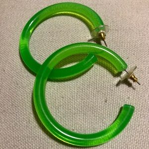 Neon Green Hoop Earrings